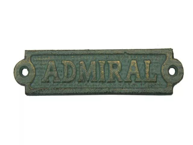 [Pack Of 2] Antique Seaworn Bronze Cast Iron Admiral Sign 6""