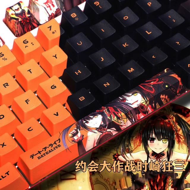Set Keycaps PBT Tokisaki Kurumi Date A Live 108 Tasti Per Tastiera Meccanica