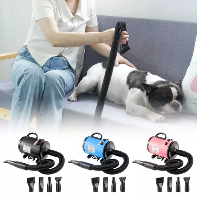 Low Noise Pet Hair Dryer Dog Grooming Blow Speed Hairdryer Blower Heater @I