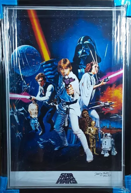 Kenny Baker Signed And Framed Star Wars Movie Poster Coa