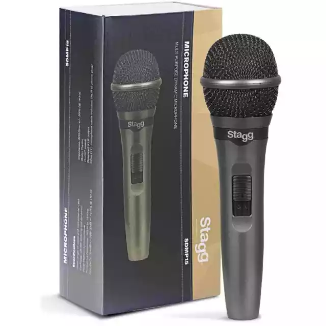 Stagg SDMP15 Dynamic Microphone Switchable Vocal Handheld Mic with Cable