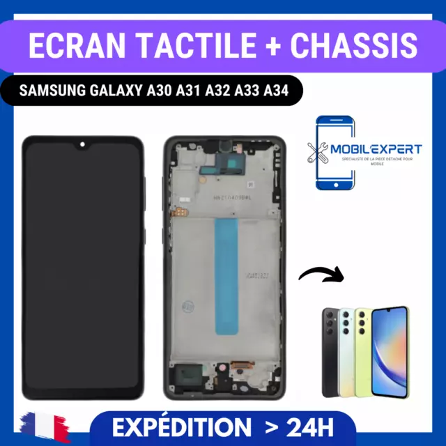 Ecran + Vitre Tactile Sur Chassis Samsung Galaxy A30 A31 A32 A33 A34 4G/5G