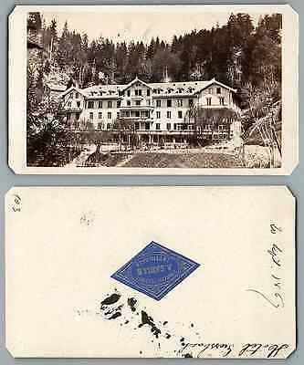 Suisse Hôtel Ritschard Vintage albumen carte de visite, A.D.Braun Interlaken 
