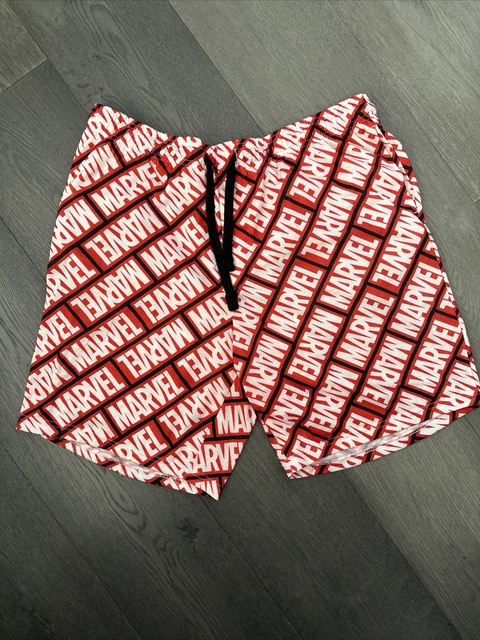 Marvel Sleepwear Adult XL Red White Black Pajama Shorts Pants Drawstring Mens
