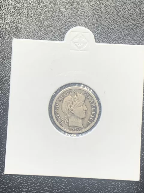 US/USA Barber 1916 Silver Dime coin