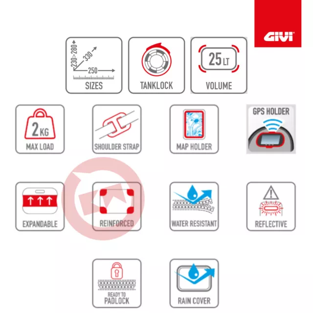 Sac Réservoir GIVI Tanklock XS306 + Bride BF51 KTM 890 Adventure 2021 2