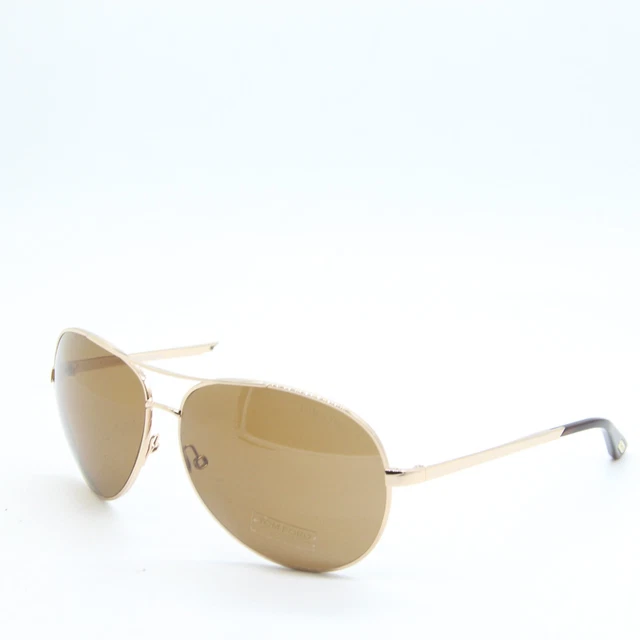 Tom Ford Tf 35 Charles 28H Polarized Gold Brown Authentic Sunglasses 62-12