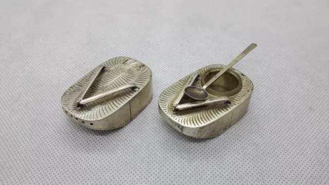 Vtg Sterling Silver Chinese Shoes Slippers Salt & Pepper Shakers. Geta Sandal