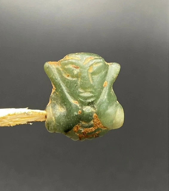 Ancient South East Asian Burmese Pagan Dynasty Antiquities Glass Amulet Old Bead 6