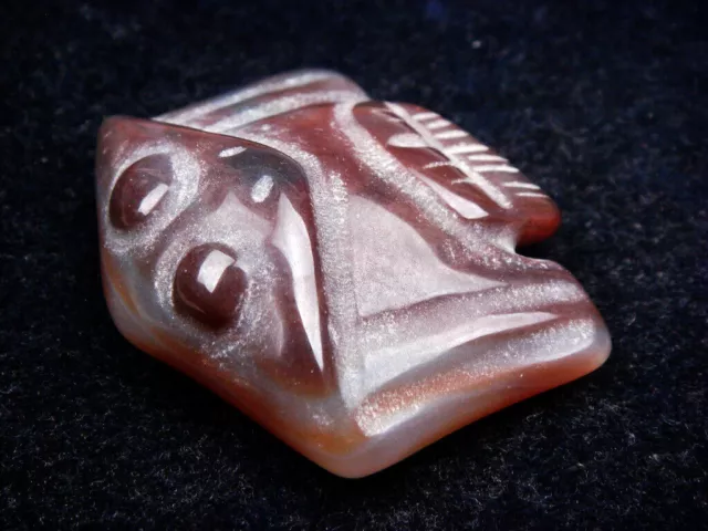 OLD NEPHRITE JADE Stone Carved Sculpture Ancient Bat w/ Wings Open ...