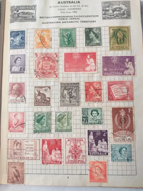 VINTAGE Stamp Book Stamps From Around The World Plus Much More.