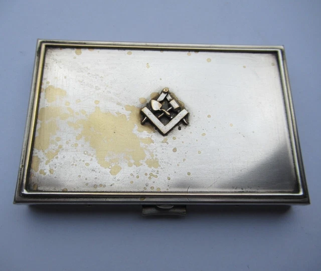 ANCIEN ETUI A CIGARETTE BOITE ECRIN COFFRET MONTURE OR 14ct CABOCHON