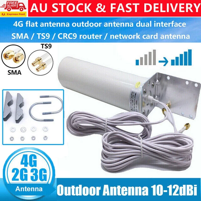 Dual SMA / TS9 Male Antenna 3G 4G LTE Signal Booster Outdoor Fixed Wall Mount AU