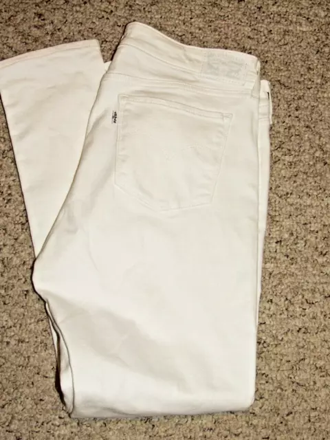 Women's Levis 711 Skinny White Denim Jeans Size 32