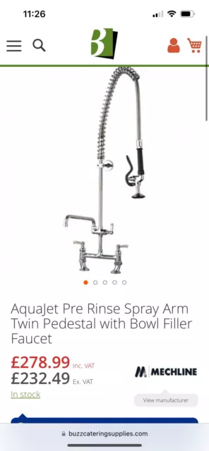 Aquajet Ajpr30-Bf2 Complete Pre-Rinse Kit Twin Feed & 12" Bowl Filler Spout Tap