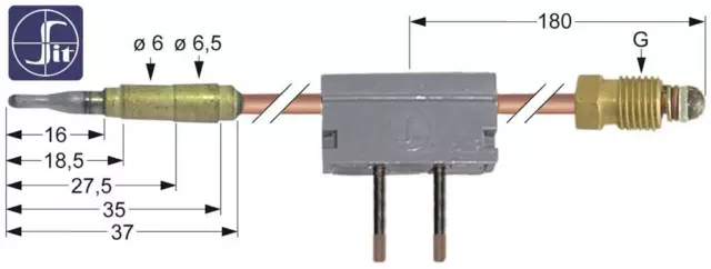 SIT Thermoelement für Fritteuse Elframo GWDT12, GWT12, GWDT20, GWT20 ø 6mm