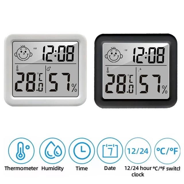 Auto Thermometer Digital 5x Mini LCD Thermometer Mit 1m Kabel & Fühler - Digitale Temperaturanzeige, Schwarz Thermometer Innen Digital