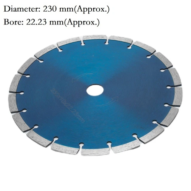Hoja de diamante de corte de diamante de 9,2 pulgadas/230 mm concreto segmento de altura 12 mm