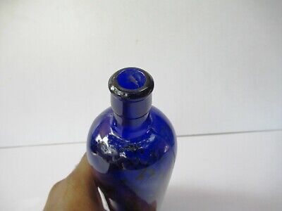 Antik Gift Flasche Glas Kobaltblau Pharmacy Apotheker & Medizin Chemis " F4 4