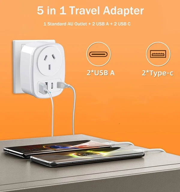 AU TO EU Travel Adapter 1PCS, Autralia European Plug with 4 USB... $28. ...