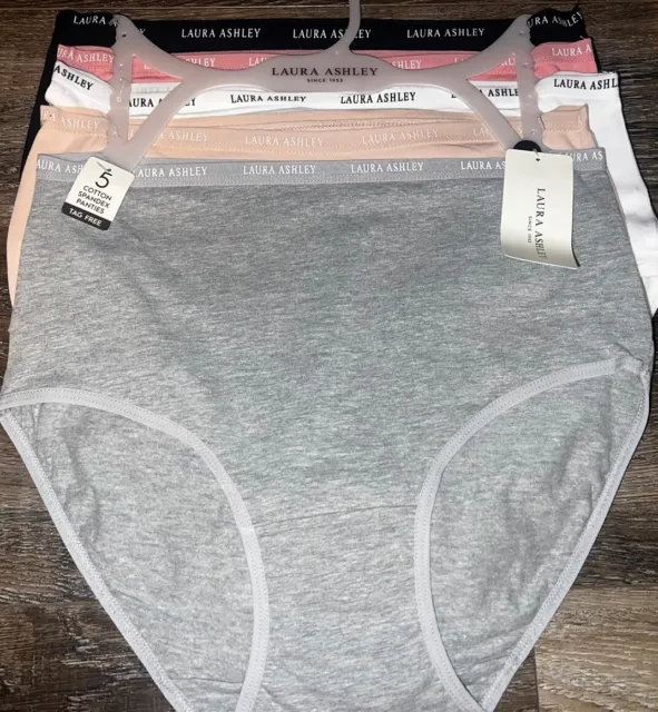Laura Ashley ~ Women's Brief Underwear Panties Floral 5-Pair