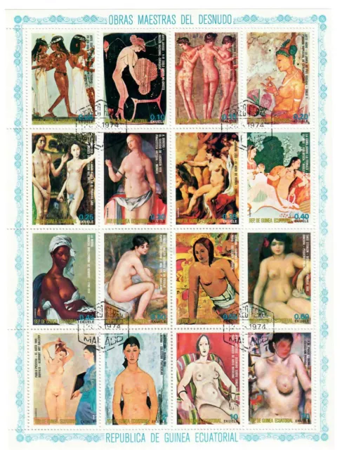 Briefmarken Guinea Block "Obras Maestras del Desnudo" gestempelt