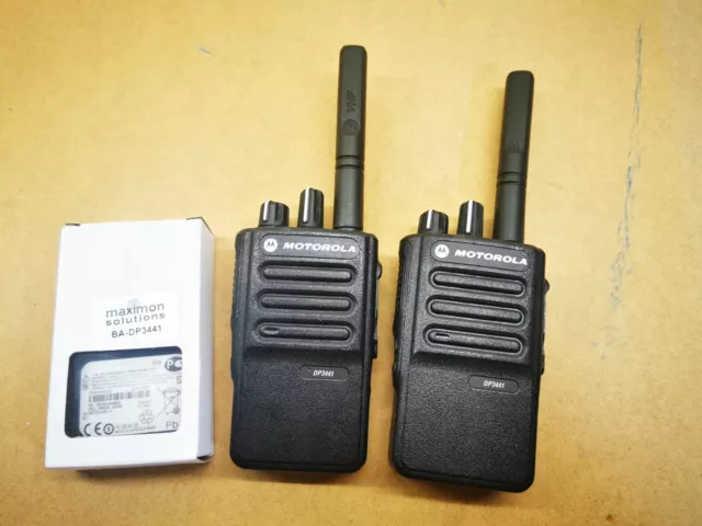 2x Motorola DP3441 VHF Digital DMR Two Way Radio Walkie Talkie HAM Security GPS