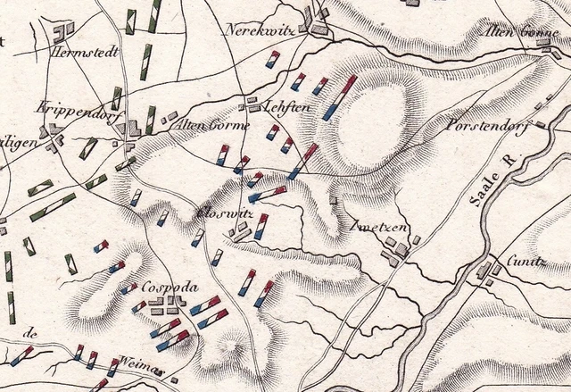 CARTE XIXE BATAILLE de Iéna Napoléon Bonaparte Schlacht bei Jena