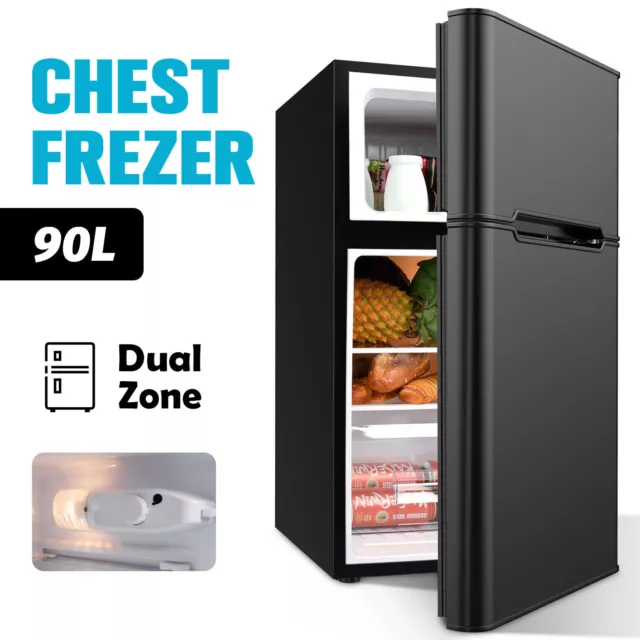 90L Portable Fridge Freezer Beer Beverage Bar Home Commercial Refrigerator Black