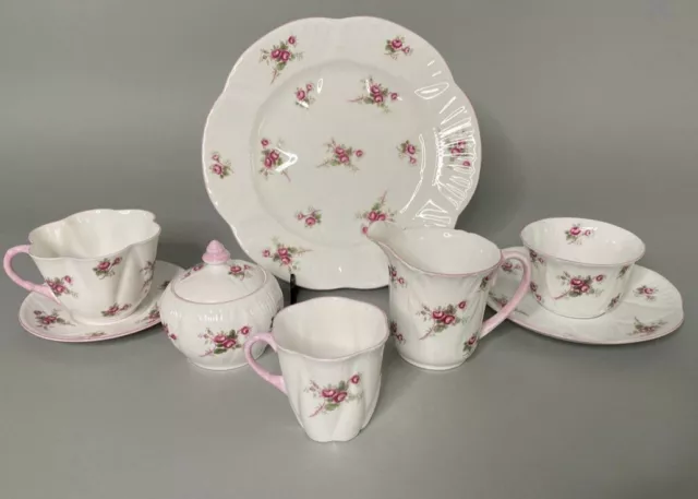 Shelley, England Bridal Rose Partial Dessert Service, All You See In The Pix