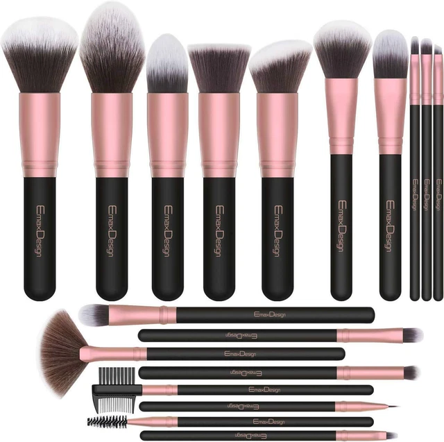 Pennelli Make Up EmaxDesign Set di 18 Pennelli per il Trucco Professionali fondo