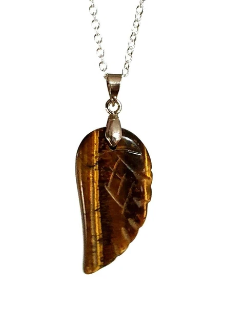 Collier Pendentif Aile D'Ange En Obsidienne Noire - Chaîne 46 Cm - Neuf Avec étiquettes