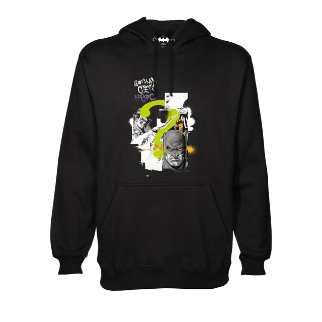 Felpa Cappuccio Batman Nera Gotham City Maglia Hoodie Ufficiale Adulto Unisex