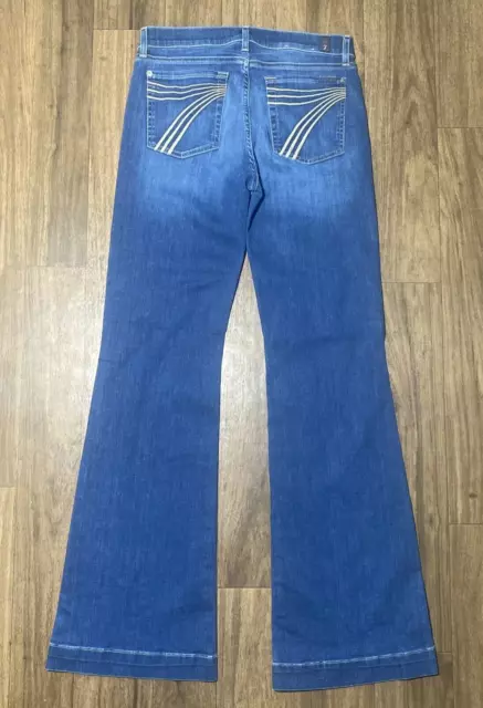 Seven 7 For All Mankind Jeans Womens 29 x 33 DOJO FLARE Blue Medium Wash New