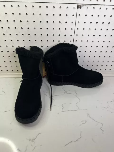 MUK LUKS Women's Flexi Albany Boots Black Size 7.5 Ankle Suede New w/o Box