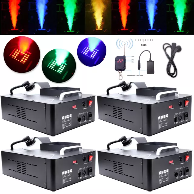 4X RGB Nebelmaschine DMX 1500W LED Bühnenlicht Vertikal Upspray Effekt DJ Party