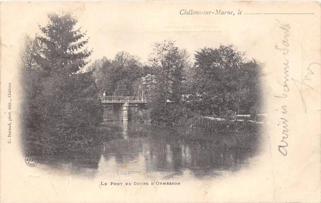 CPA 51 CHALONS SUR MARNE LE PONT DU COURS D'ORMESSON  (dos non divisé)