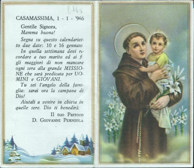 bs65 calendarietto religioso casamassima 1966 sant'antonio