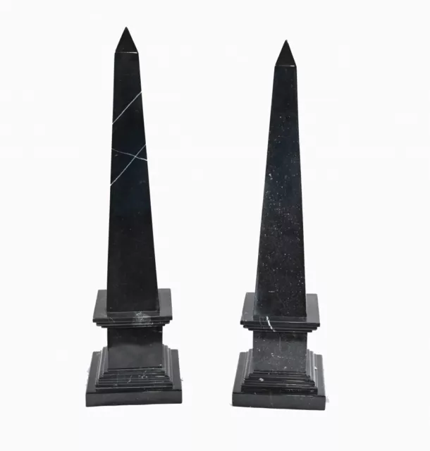 Pair Marble Obelisks Grand Tour Columns Pair Marble Obelisks Grand Tour Columns