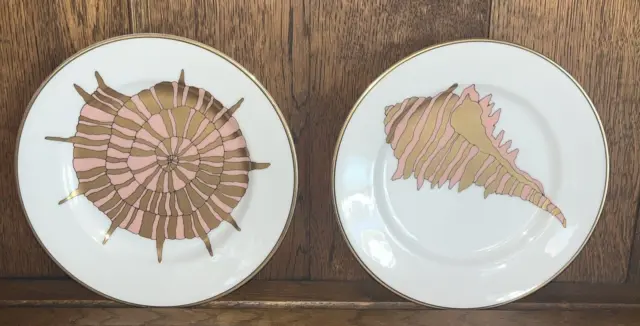 Fitz And Floyd Japan "Coquille d'Or" Plates 1979 Set of 2 - 7 3/4"