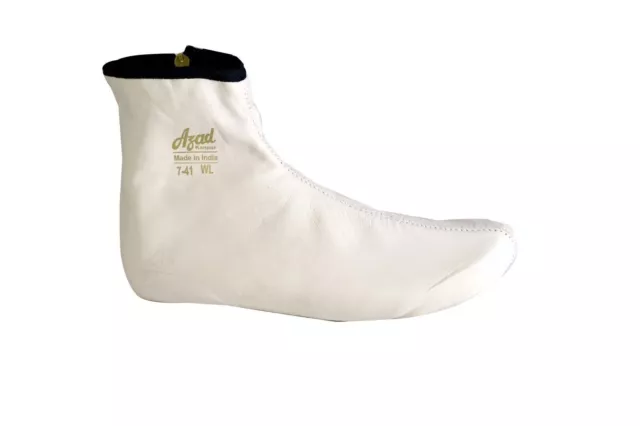 White winter Socks Premium Azad Leather Zipper Socks High Ankle Khuffs/Footwear.