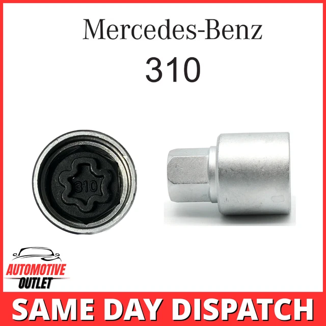 Mercedes OEM Style Locking Wheel Bolt Key Set, 17mm Spline Drive Remover Tool, UK Made