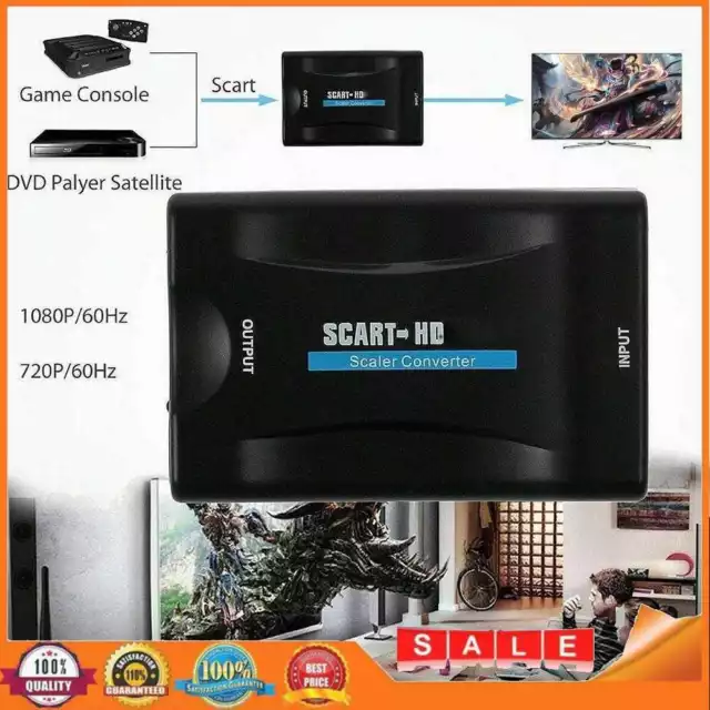 1080P HDMI to SCART Video Audio Upscale Converter Adapter for Smartphone HD TV