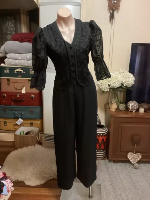 Genuine Vintage 80’s DOLLYDOLLY black Jumpsuit Size 10