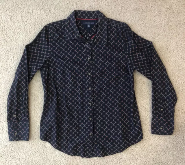 Tommy Hilfiger Button Up Blouse Pattern Women’s Size Large