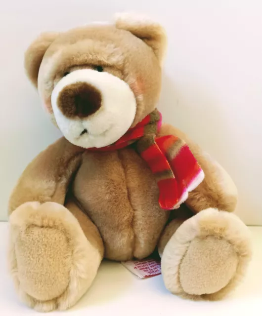 Russ Berrie Cubly Brown Sitting Plush Bear Scarf