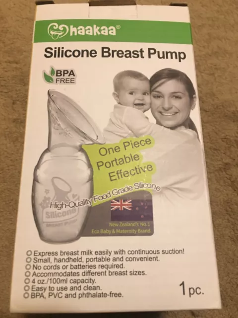 Haakaa Manual Silicone Breast Pump 4 oz, 2019 Model 100 mL BOA Free Openbox
