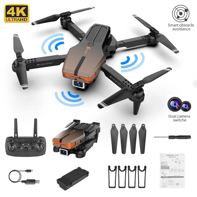 Juguete de avión prevención de obstáculos RC cuadricóptero dron 4K cámara HD