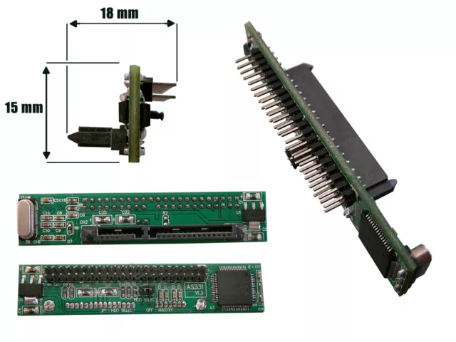 Convertisseur Adaptateur SATA 15+7 Femelle vers IDE 2.5 " 44 pins Mâle