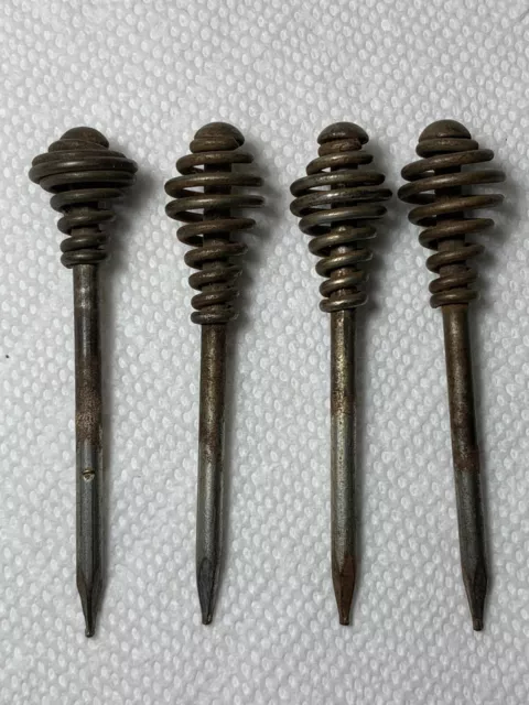 4 Old Reclaimed Victorian Picture Nails Spring Painting Artwork Hanger Vintage